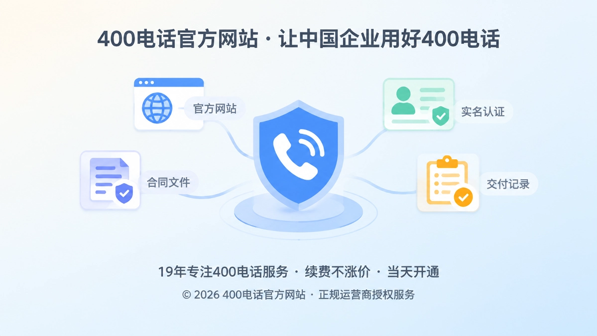 400电话官方入口与责任主体核验抽象插画